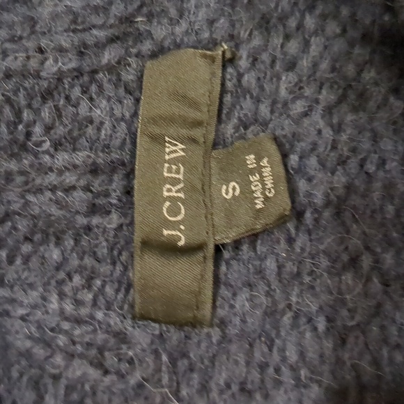 J. Crew Navy Blue Embellished Alpaca Wool Blend Crewneck Sweater - Picture 3 of 6